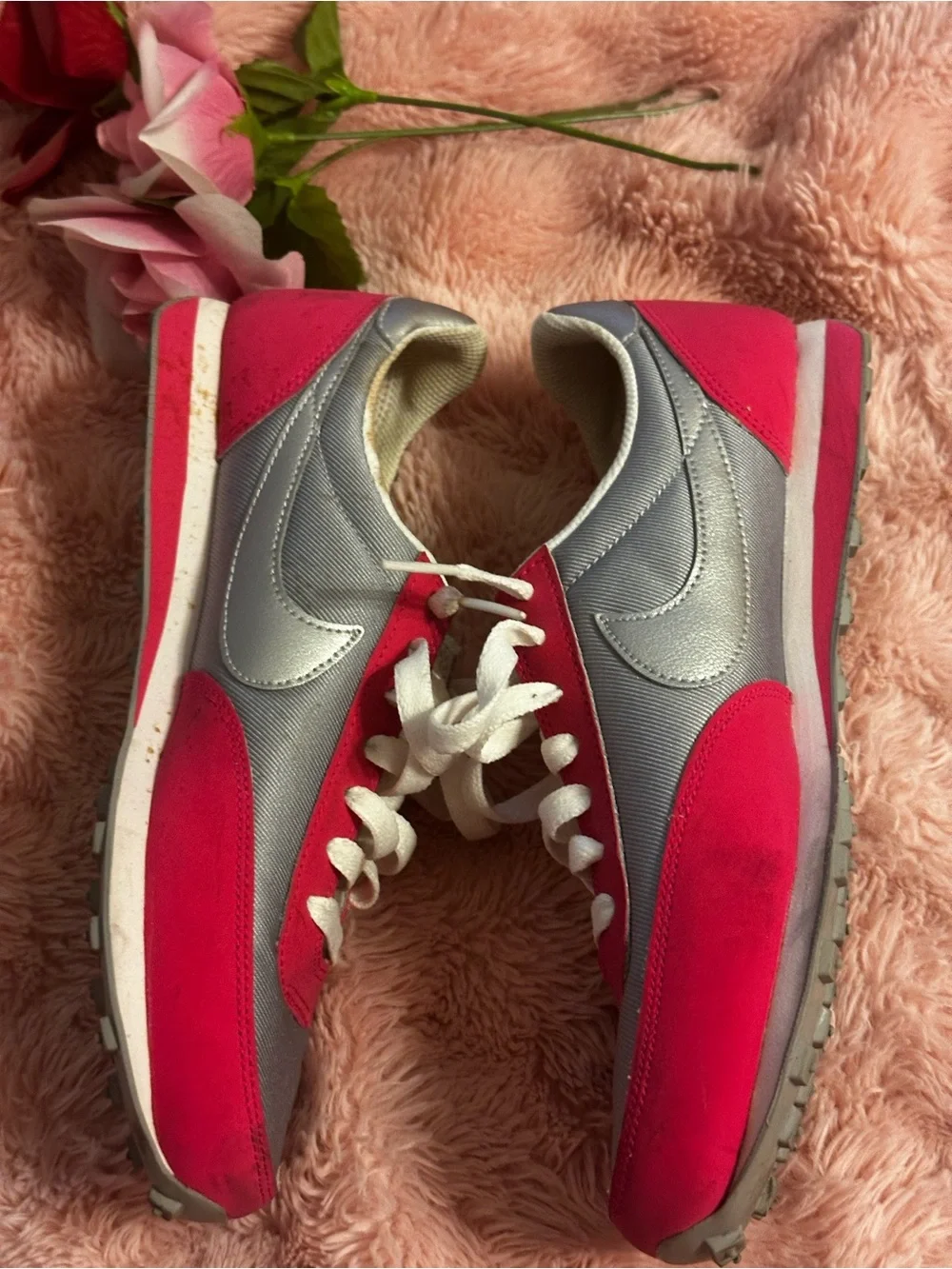 Nike Women’s Runner Sneakers in Pink, Gray and White